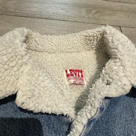 Vintage Levi's Men's Blue and Cream Coat Size 46R - Picture 8 of 9